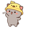 Mochi Peach Cat Goma in Duck Hat and Duck Balloon pointer cursor