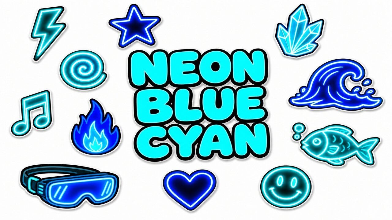 Neon Blue & Cyan custom cursor collection preview