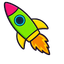 Neon Lime Rocket pointer cursor