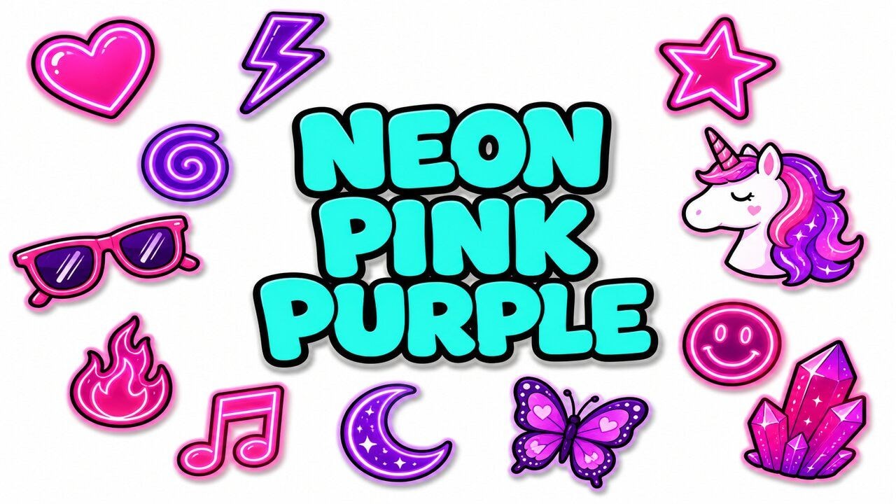 Neon Pink & Purple custom cursor collection preview