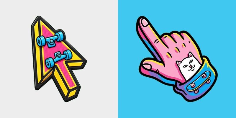 Neon Skate Deck Cursor cursor preview