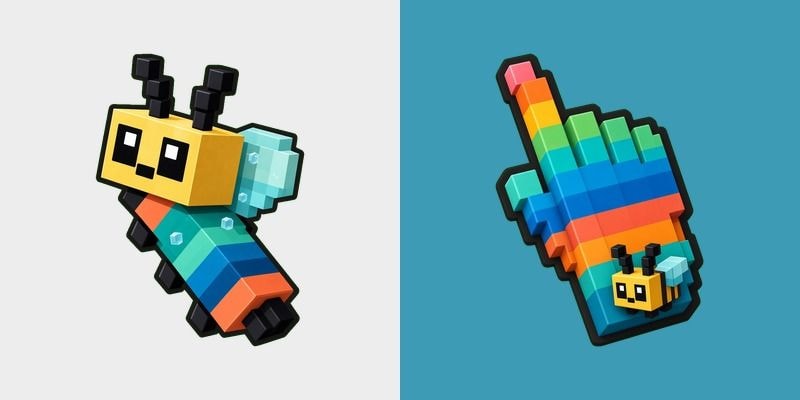 Ocean Voxel Bee cursor preview