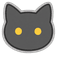 Pastel Black Cat Cursor default cursor