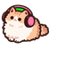 Peach Cat Headphones Cursor pointer cursor