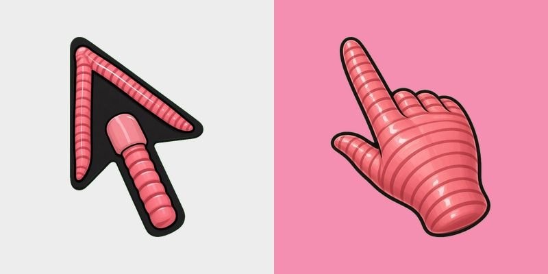 Pink Earthworm Cursor