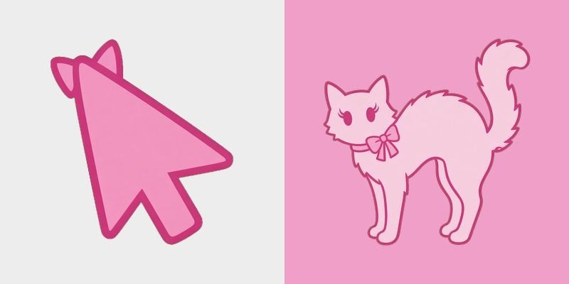 Pink Spooky Cat Cursor