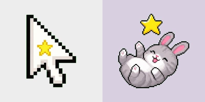 Pixel Bunny Star Cursor