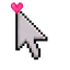 Pixel Grey Tabby Heart Cursor default cursor