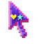 Pixel Neon Heart Star Cursor default cursor