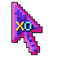 Pixel Neon XO Cursor default cursor