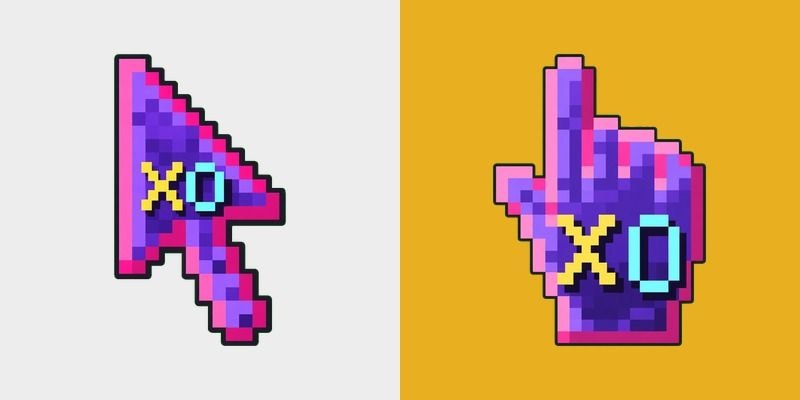 Pixel Neon XO Cursor