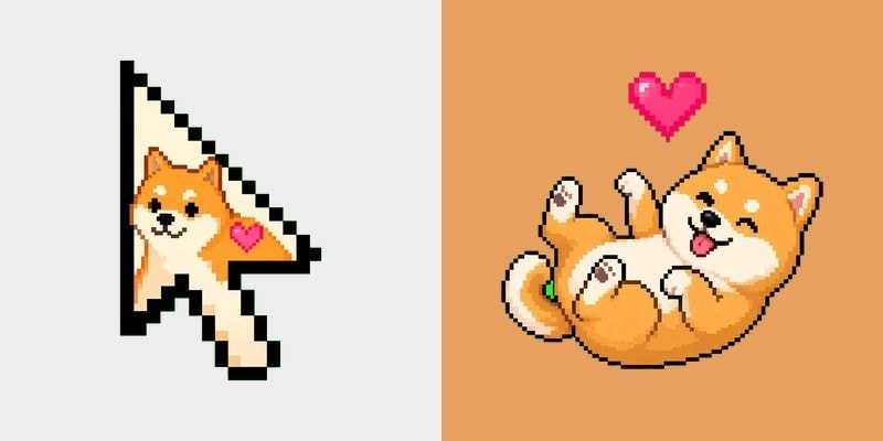 Pixel Shiba Love Cursor