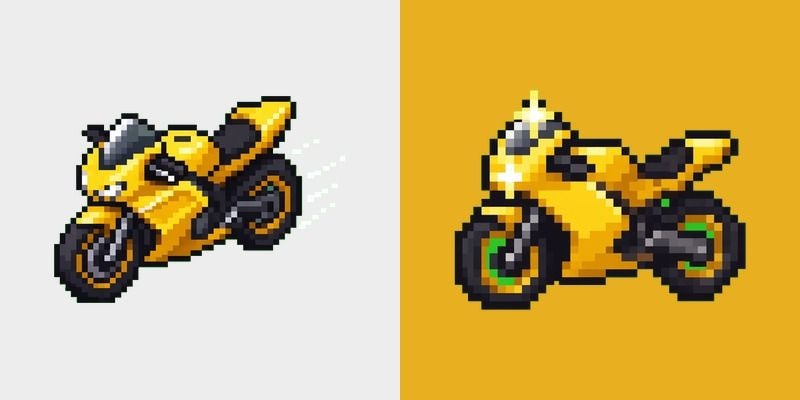 Pixel Yellow Bike Cursor
