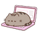 Pusheen Working and Resting on Laptop pointer cursor