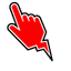 Red Lightning Bolt pointer cursor