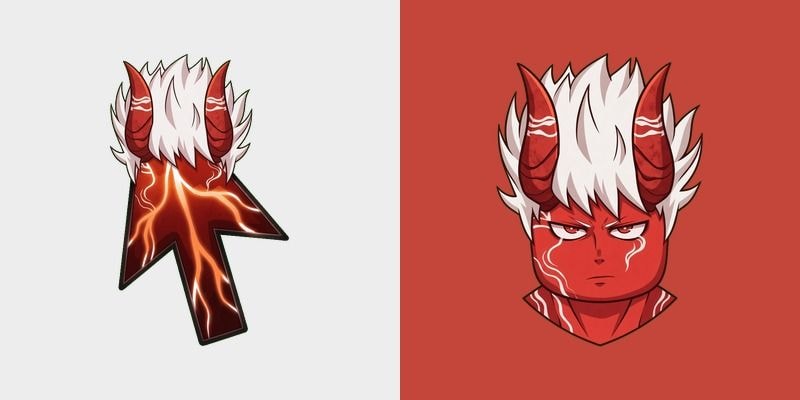Red Oni Burning Cursor