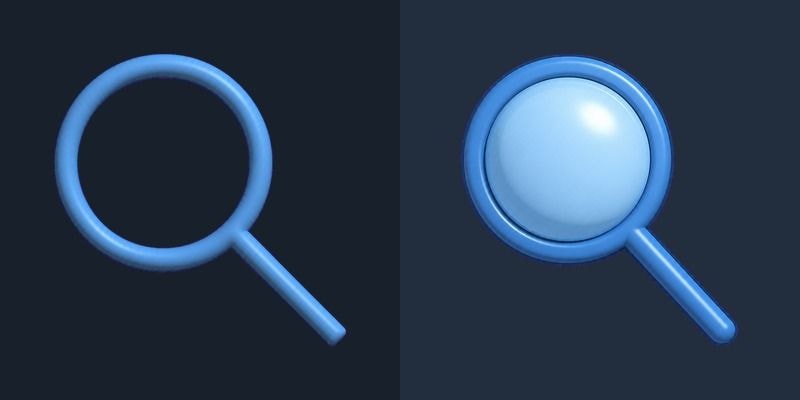 3D Blue Magnifying Glass cursor preview