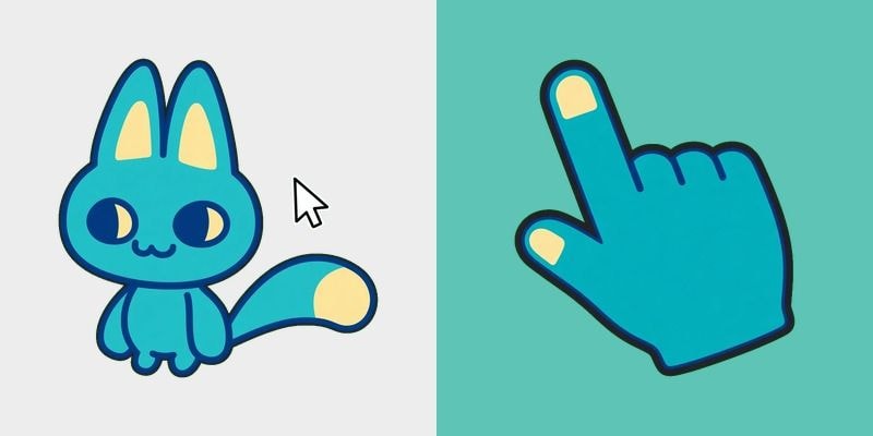 Teal Hoppy Bunny Cursor