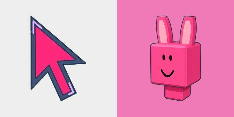 Voxel Pink Bunny Cursor