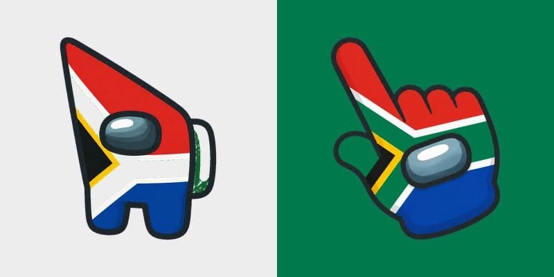Among Us South Africa Flag Colors