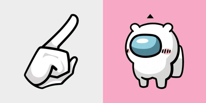 Among Us White Chiikawa Character Cursor