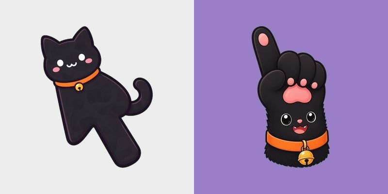 Black Cat Kawaii Halloween Cursor