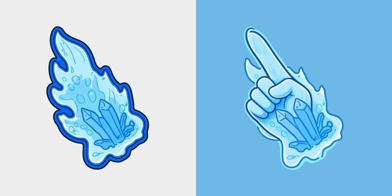 Blue Crystal Flame Cursor