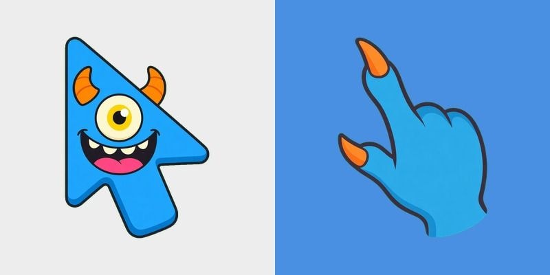 Blue Cyclops Blob Monster Cursor