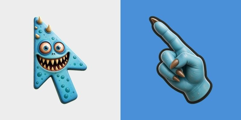 Blue Multihorn Slim Monster Cursor