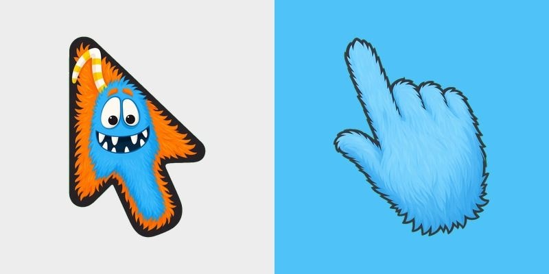 Blue Orange Mane Monster Cursor