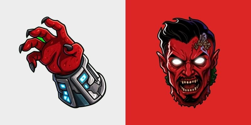 Bright Crimson Ghoul Gauntlet