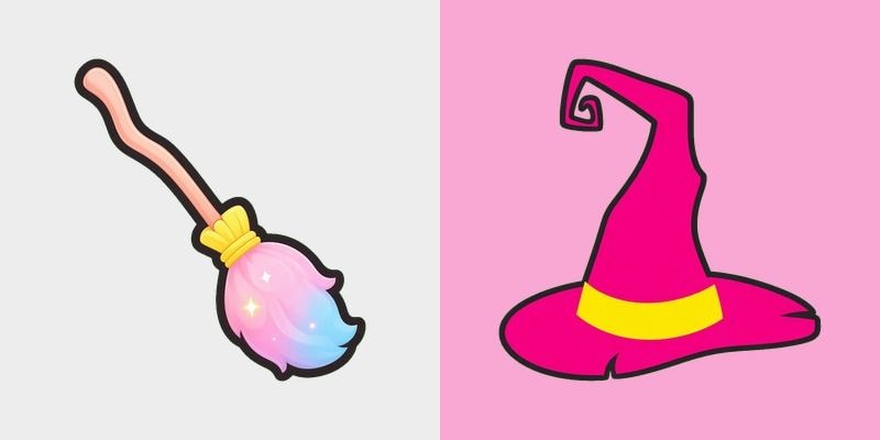 Candy Broom Witch Hat