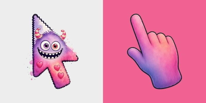 Candy Watercolor Blob Monster Cursor