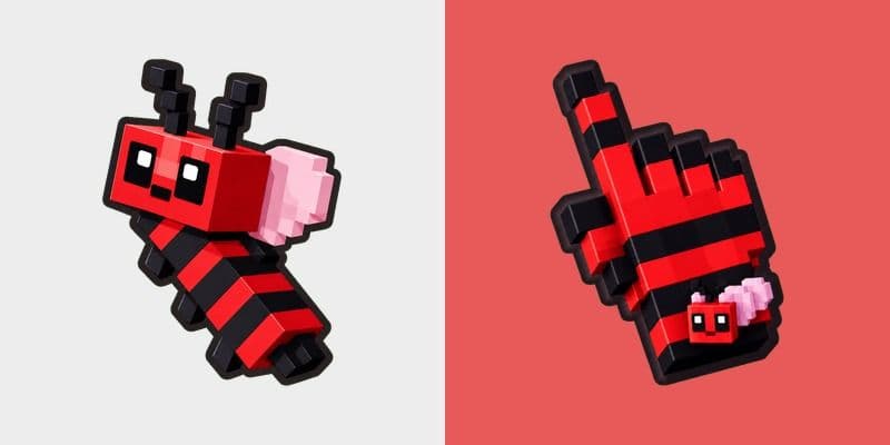 Cherry Voxel Bee