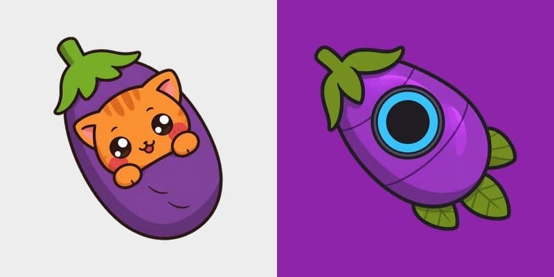 Chibi Eggplant Cat