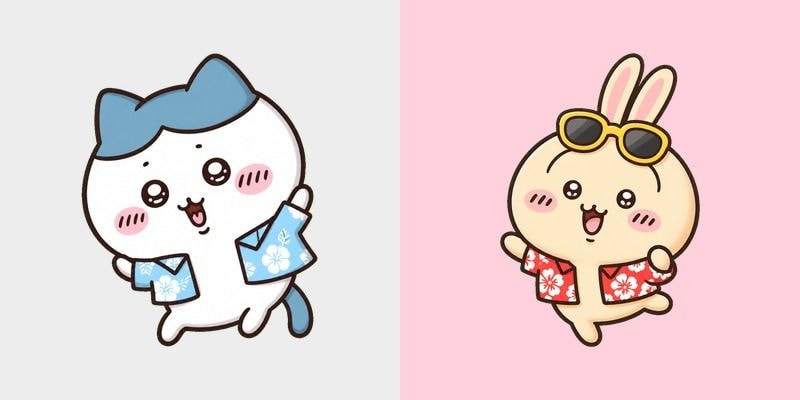 Chiikawa Hachiware and Usagi Hawaiian Shirts