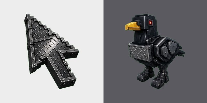 Chrome Mech Crow Cursor