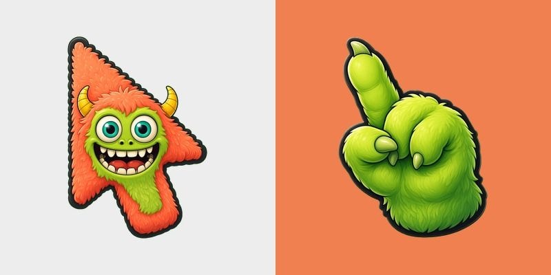 Coral Green Squish Monster Cursor