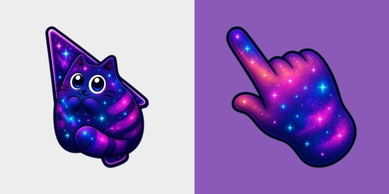 Cosmic Kawaii Grey Cat