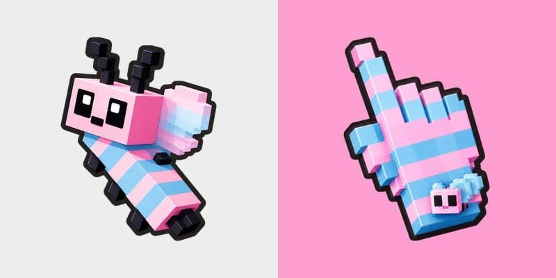 Cotton Candy Voxel Bee