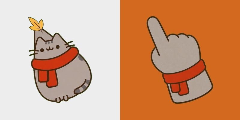 Cozy Autumn Scarf Cat Cursor