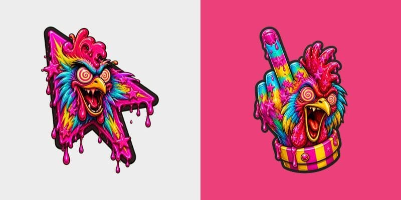 Custom Cursor Crazy Rooster