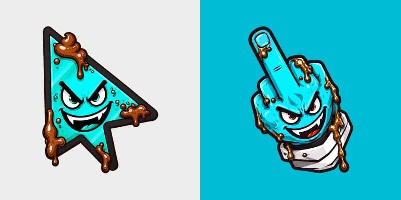Custom Cursor Evil Cyan