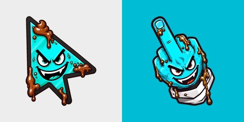 Custom Cursor Evil Cyan