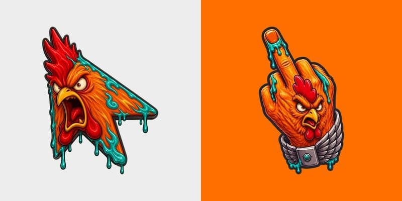 Custom Cursor Mad Rooster