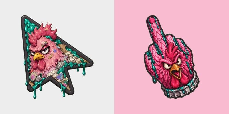 Custom Cursor Trash Rooster