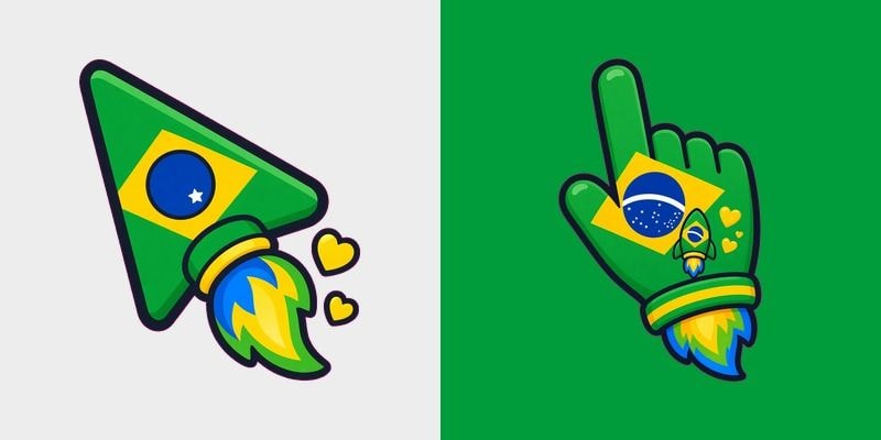 Cute Brazil Rocket cursor preview