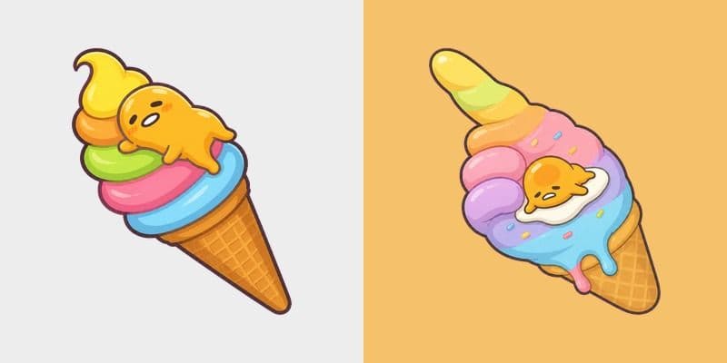 Gudetama Rainbow Ice Cream Delight