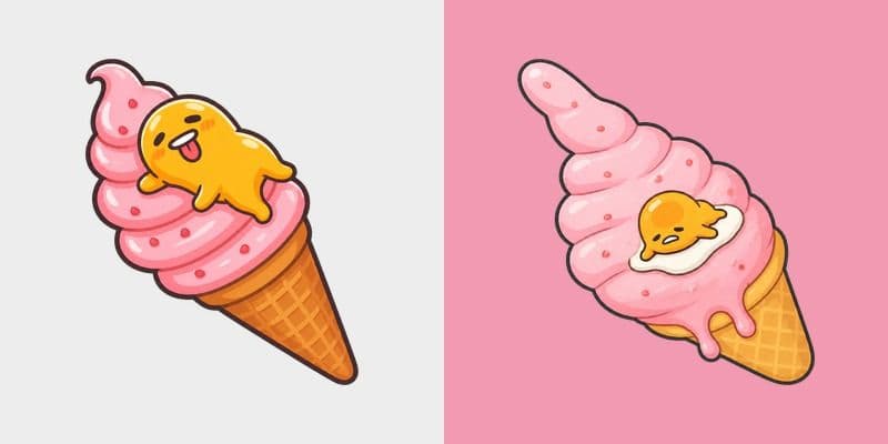 Gudetama Strawberry Ice Cream Delight