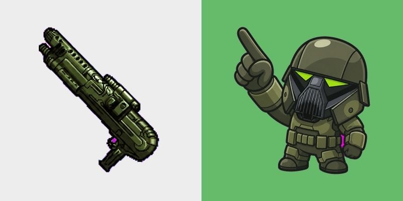 Cute Dark Trooper Blaster Green